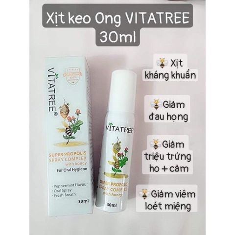 Xịt keo ong Vitatree 30ml xịt họng