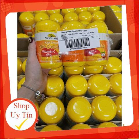 Kẹo dẻo vitamin C và kẽm Nature's Way Kids Smart VitaGummies ÚC mẫu mới