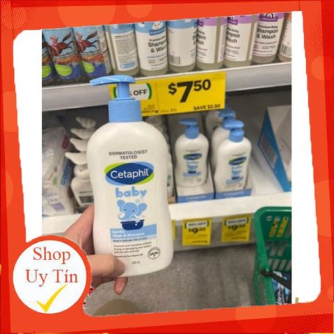 Sữa tắm gội (400ml) cho trẻ từ sơ sinh đến dưới 6 tuổi Cetaphil Baby Wash & Shampoo, Úc dầu tắm sữa tắm em bé