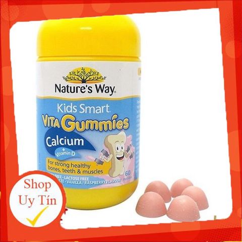 Kẹo Dẻo Canxi Cho Bé Nature’s Way Kids Smart Vita Gummies Calcium + Vitamin D 60 Viên