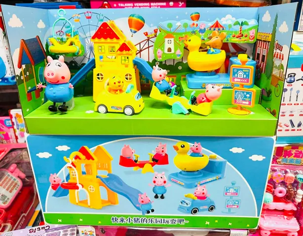 Bộ Đồ Chơi Nhà Búp Bê Công Viên Giải Trí Cho Bé Peppa Pig Và Bạn Bè Trong Mô Hình Công Viên Màu Sắc Sặc Sỡ 7574