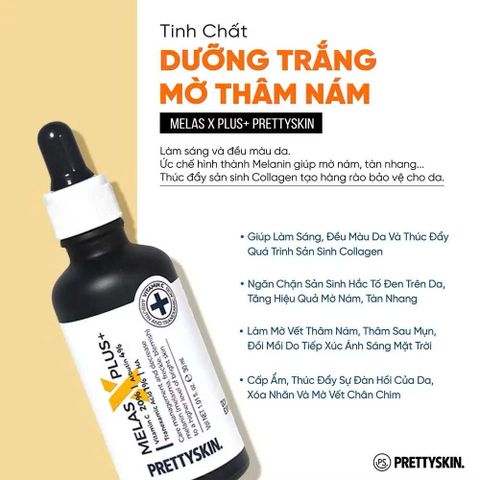 (Hàn Quốc) Bộ Sản phẩm Khắc Phục Nám Sáng Da PrettySkin Giảm Nám Trắng Da Ban Đêm Ban Ngày Dưỡng Da Trắng Sáng