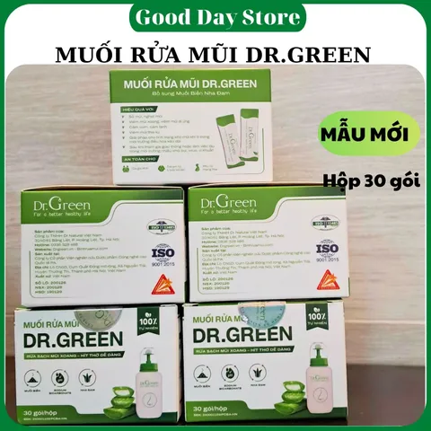 Muối Rửa Mũi Xoang Dr Green - Hỗ Trợ Rửa Mũi Cho Bé & Người Lớn, Giảm Khô Mũi, Dưỡng Ẩm, Sạch Khuẩn