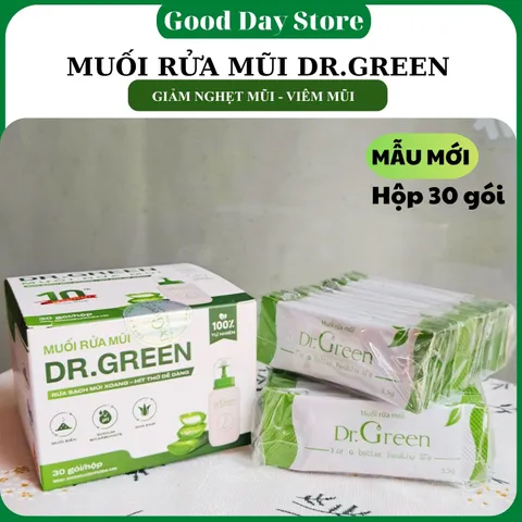 Muối Rửa Mũi Xoang Dr Green - Hỗ Trợ Rửa Mũi Cho Bé & Người Lớn, Giảm Khô Mũi, Dưỡng Ẩm, Sạch Khuẩn