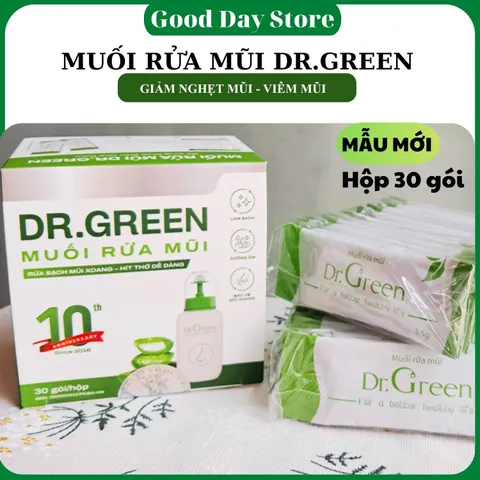 Muối Rửa Mũi Xoang Dr Green - Hỗ Trợ Rửa Mũi Cho Bé & Người Lớn, Giảm Khô Mũi, Dưỡng Ẩm, Sạch Khuẩn
