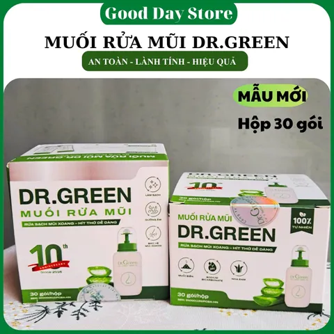 Muối Rửa Mũi Xoang Dr Green - Hỗ Trợ Rửa Mũi Cho Bé & Người Lớn, Giảm Khô Mũi, Dưỡng Ẩm, Sạch Khuẩn