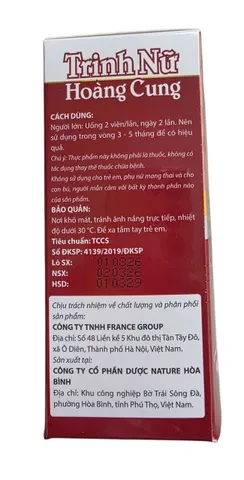 Hỗ trợ cải thiện u xơ tử cung Trinh nữ hoàng cung Nature Hòa Bình (C/30v)