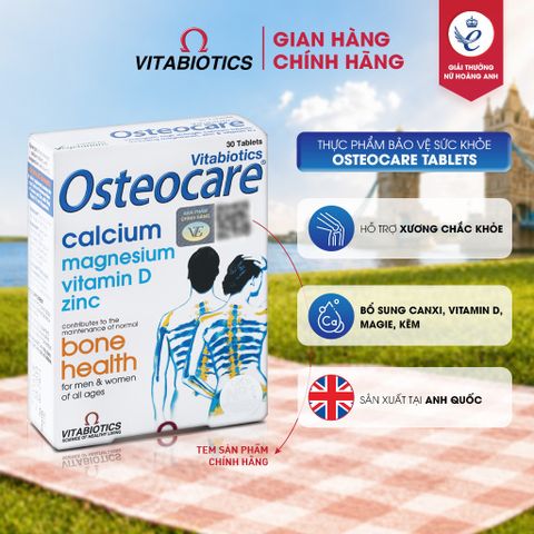 Thực Phẩm Bảo Vệ Sức Khỏe OSTEOCARE Tablets Hỗ Trợ Xương Chắc Khỏe Hộp 30 Viên Vitabiotics