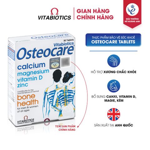 Thực Phẩm Bảo Vệ Sức Khỏe OSTEOCARE Tablets Hỗ Trợ Xương Chắc Khỏe Hộp 30 Viên Vitabiotics