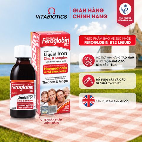 Thực Phẩm Bảo Vệ Sức Khỏe FEROGLOBIN B12 Liquid Hỗ Trợ Tăng Khả Năng Tạo Máu 200ml Vitabiotics