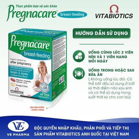 TPBVSK Pregnacare Breast-feeding Vitabiotics Bổ Sung Vitamin, Khoáng Chất, DHA & Omega-3 Cho Mẹ Đang Cho Con Bú – Hộp 84 Viên