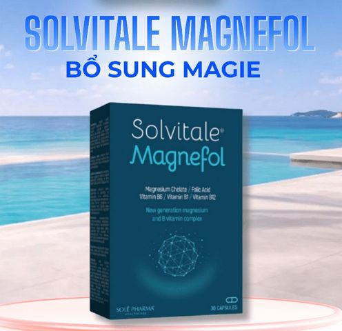 Viên uống Solvitale Magnefol 30v - Magie Xanh xuất xứ Châu Âu cung cấp Magie, acid folic, B1, B6, B12 cho cơ thể