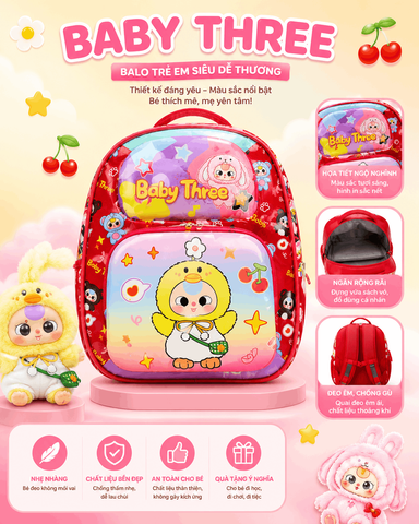 Ba lô đi học đi mẫu giáo cho bé 4-8 tuổi labubu cute đáng yêu dễ thương