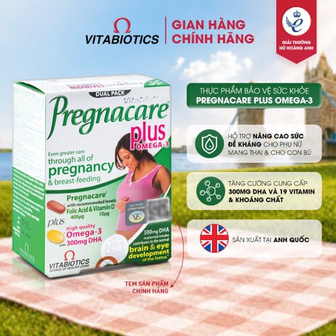 Pregnacare Plus Omega-3 Vitabiotics Hỗ Trợ Bổ Sung Dưỡng Chất Thiết Yếu, Vitamin, Khoáng Chất & DHA Cho Mẹ Bầu Và Mẹ Cho Con Bú