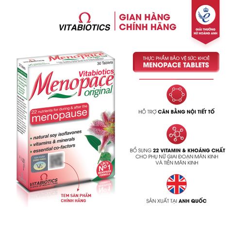 Thực Phẩm Bảo Vệ Sức Khỏe MENOPACE Hỗ Trợ Cân Bằng Nội Tiết Tố Nữ Hộp 30 Viên Vitabiotics