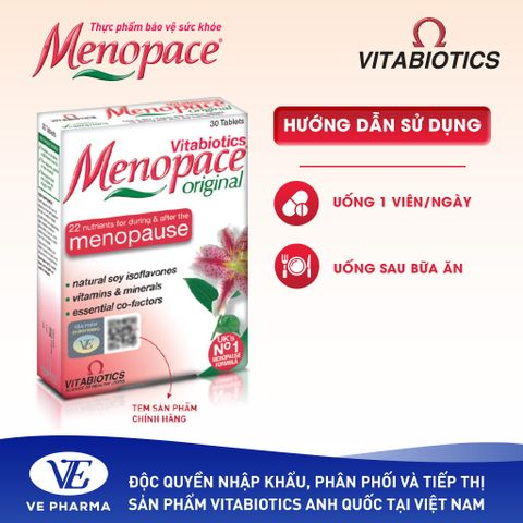 Thực Phẩm Bảo Vệ Sức Khỏe MENOPACE Hỗ Trợ Cân Bằng Nội Tiết Tố Nữ Hộp 30 Viên Vitabiotics