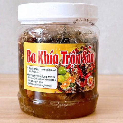 Ba Khía Trộn Tỏi Ớt  LỌ 650G,ủ bằng đường thốt nốt, Đặc Sản Miền Tây , đơn 800k tặng quà