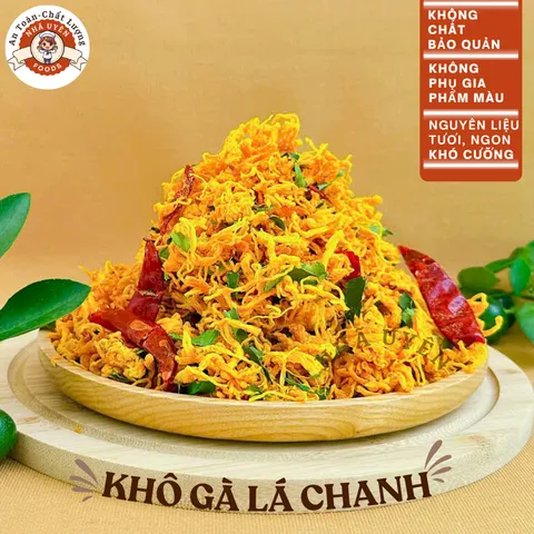 Khô gà lá chanh đặc sản, tươi ngon, đậm đà, hấp dẫn, đơn 800k tặng quà