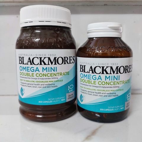 Dầu Cá Blackmores Omega Mini Double Concentrate - Hỗ Trợ Chức Năng Tim Mạch/Thị Lực/Não Bộ 