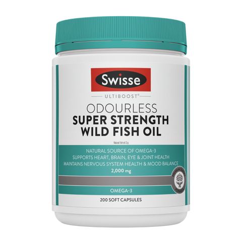 Dầu Cá Không Mùi Swisse Ultiboost Odourless High Strength Wild Fish Oil 1500 mg & 2000 mg - Hỗ Trợ Sức Khỏe Tim Mạch/Thị Lực/Não Bộ