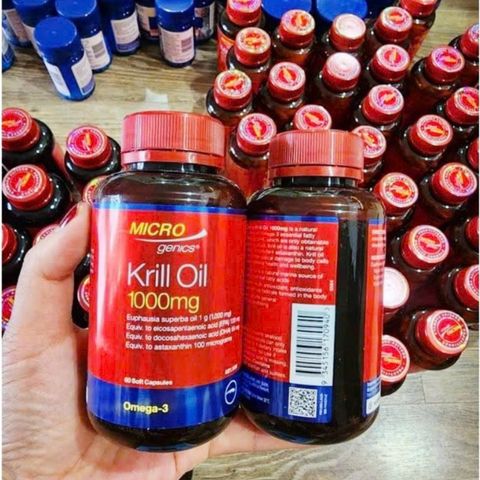 Viên uống Dầu Nhuyễn Thể Microgenics Red Krill Oil 1000 mg - Hỗ Trợ Sức Khỏe Tim Mạch/Não Bộ & Khớp - S/P Chuẩn Úc