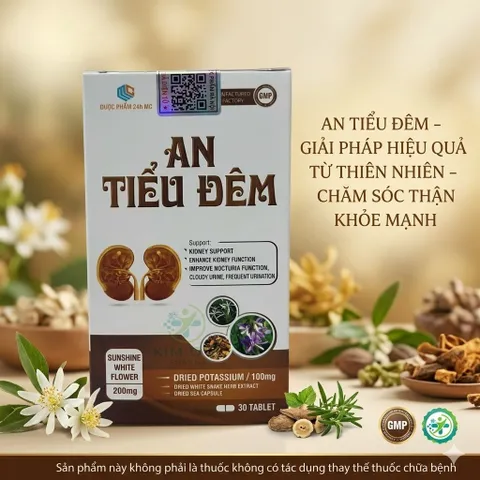 AN TIỂU ĐÊM Chiết Xuất Náng Hoa Trắng, Bồ Quân - Tăng Cường Chức Năng Thận (30 Viên)