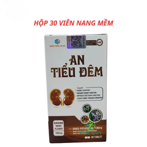 AN TIỂU ĐÊM Chiết Xuất Náng Hoa Trắng, Bồ Quân - Tăng Cường Chức Năng Thận (30 Viên)