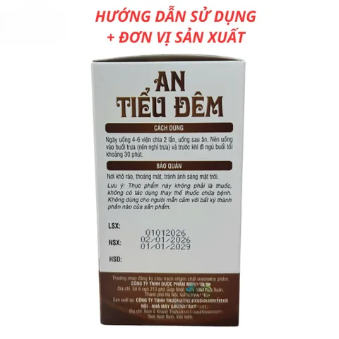 AN TIỂU ĐÊM Chiết Xuất Náng Hoa Trắng, Bồ Quân - Tăng Cường Chức Năng Thận (30 Viên)