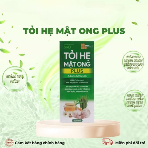Siro Tỏi hẹ mật ong plus - Giảm ho, đờm, đau rát họng, khản tiếng do ho kéo dài (Chai 100ml)