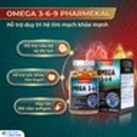 Viên uống hỗ trợ tim mạch, giảm nguy cơ xơ vữa động mạch Omega 3-6-9 Pharmekal (100 viên)