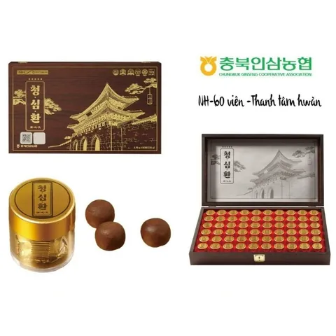 An Cung Ngưu Thanh Tâm Hoàn Chứa Xạ Hương Hộp 60 Viên - Cheong Sim Hwan Giúp Lưu Thông Khí Huyết
