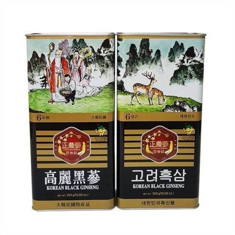 Hắc Sâm Củ Khô Hộp Thiếc Insam Hàn Quốc Hộp 300g 10 Củ, Nhân Sâm Đen Hàn Quốc