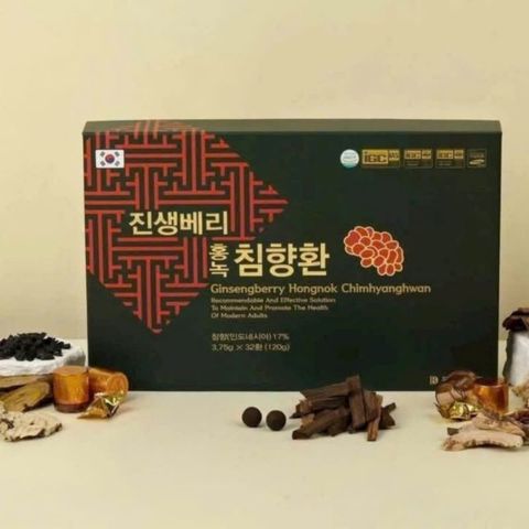 An Cung Ngưu Bổ Não Trầm Hương Hàn Quốc Hongnok Chimhyanghwan Hộp 32 Viên Giúp Lưu Thông Mạch máu