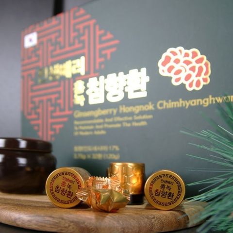 An Cung Ngưu Bổ Não Trầm Hương Hàn Quốc Hongnok Chimhyanghwan Hộp 32 Viên Giúp Lưu Thông Mạch máu