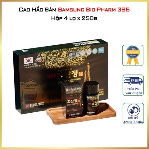 Cao Hắc Sâm Samsung Bio Pharm 365 Hàn Quốc Hộp 4 Lọ x 250g - Korean Black Red Ginseng Samsung Bio Pharm