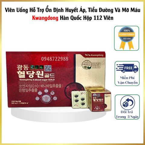 Hiệu Quả Cùng Viên Uống Hỗ Trợ Ổn Định Huyết Áp, Tiểu Đường Và Mỡ Máu Kwangdong Hàn Quốc Hộp 112 Viên