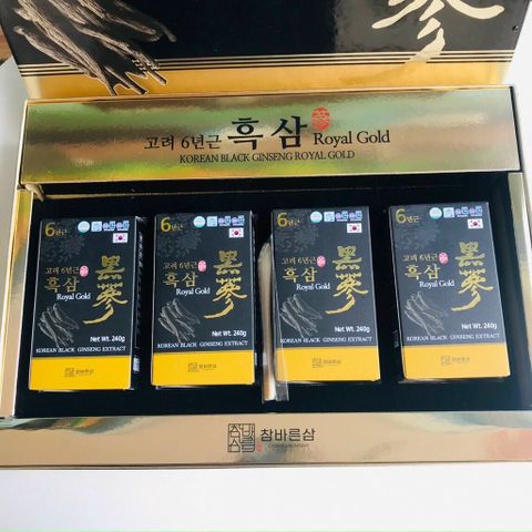 [ Nội địa ] Tinh Chất Cao Hắc Sâm Royal Gold Hàn Quốc Hộp 4 Lọ x 240g