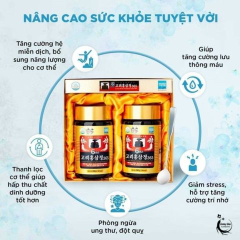 Cao Hồng Sâm 365 Hàn Quốc Hỗ Trợ Giảm Căng Thẳng Mệt Mỏi, Nâng Cao Sức Đề Kháng, Tốt Cho Người Suy Nhược Cơ Thể