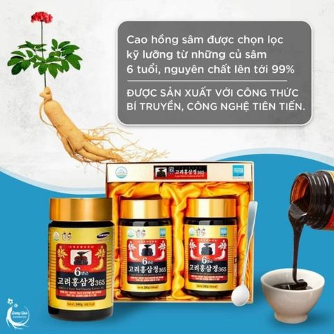 Cao Hồng Sâm 365 Hàn Quốc Hỗ Trợ Giảm Căng Thẳng Mệt Mỏi, Nâng Cao Sức Đề Kháng, Tốt Cho Người Suy Nhược Cơ Thể