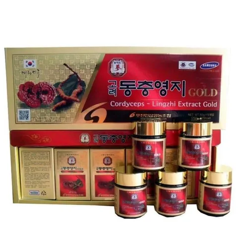 Cao Linh Chi Đông Trùng Hạ Thảo Pocheon Hàn Quốc Hộp 5 Lọ x 50g