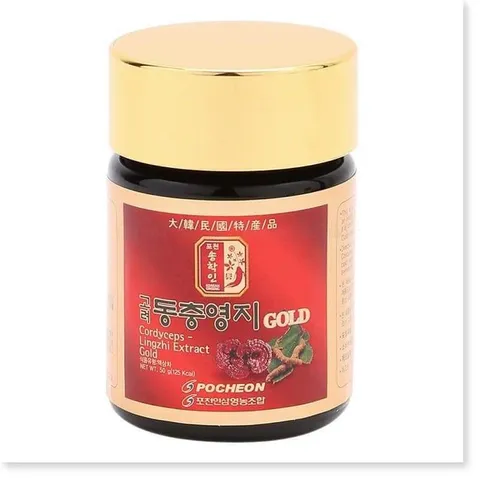 Cao Linh Chi Đông Trùng Hạ Thảo Pocheon Hàn Quốc Hộp 5 Lọ x 50g