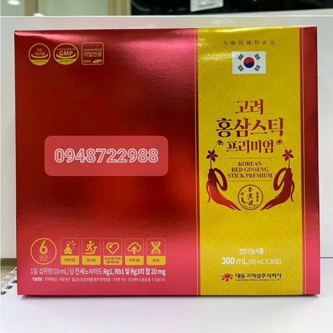 [ Chính hãng ] Stick Hồng sâm Daedong Hàn Quốc Hàn quốc Premium 10 ml x 30 Gói