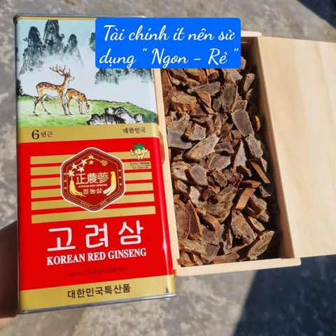 [ Siêu Rẻ] Hồng sâm củ khô hộp thiếc Insam Hàn Quốc Hộp 300g