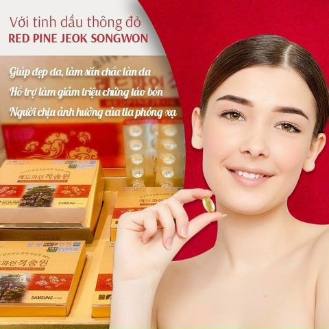 Tinh Dầu Thông Đỏ Chính Phủ Hàn Quốc RedpineJeoksongwon Hộp 180 Viên Phòng Tiểu Đường, Mỡ Máu, Huyết Áp