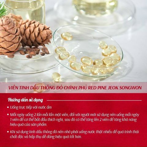 Tinh Dầu Thông Đỏ Chính Phủ Hàn Quốc RedpineJeoksongwon Hộp 180 Viên Phòng Tiểu Đường, Mỡ Máu, Huyết Áp