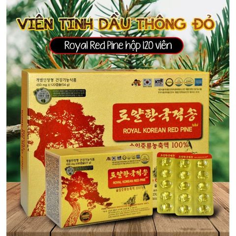Tinh Dầu Thông Đỏ Chính Phủ Hàn Quốc - Royal Red Pine 120 Viên Hỗ Trợ Người Tiểu Đường Mỡ Máu