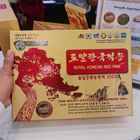 Tinh Dầu Thông Đỏ Chính Phủ Hàn Quốc - Royal Red Pine 120 Viên Hỗ Trợ Người Tiểu Đường Mỡ Máu