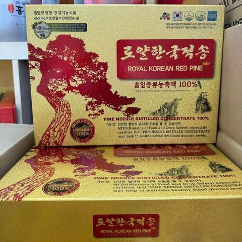 Tinh Dầu Thông Đỏ Chính Phủ Hàn Quốc - Royal Red Pine 120 Viên Hỗ Trợ Người Tiểu Đường Mỡ Máu
