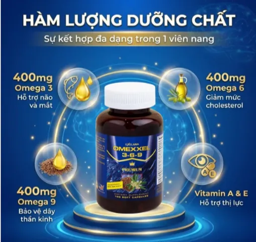 Viên uống hỗ trợ tốt cho não và mắt Omexxel 3-6-9 Premium (100 viên)