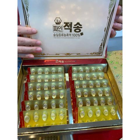 Tinh Dầu Thông Đỏ Chính Phủ Hàn Quốc Pine Jeok Song Gold 120 Viên Hỗ Trợ Người Tiểu Đường, Mõ Máu